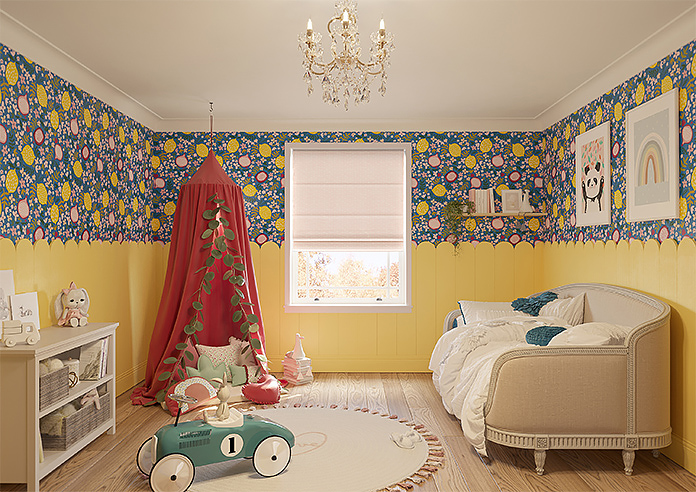 Rolling Hills Velvet, Pink - Roman Blind - Image 8